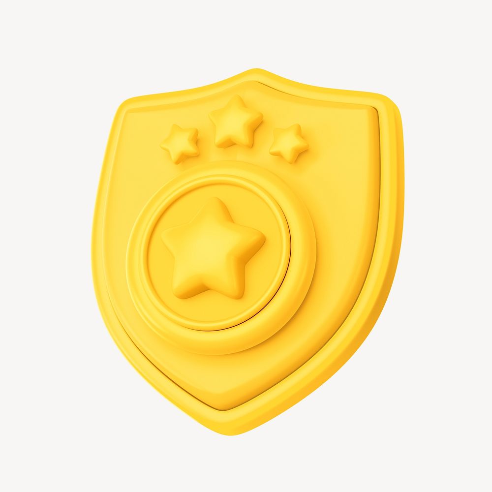 Yellow police badge, 3D illustration Premium Photo rawpixel