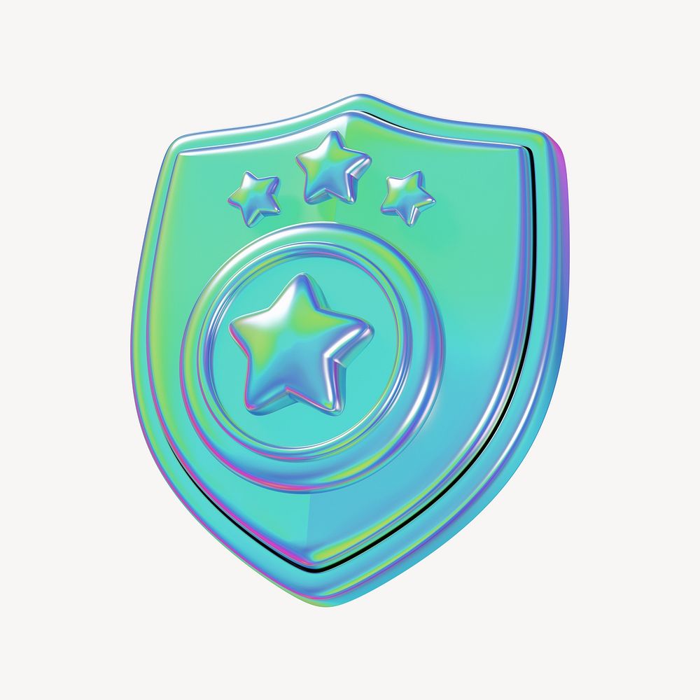 Metallic police badge, 3D illustration