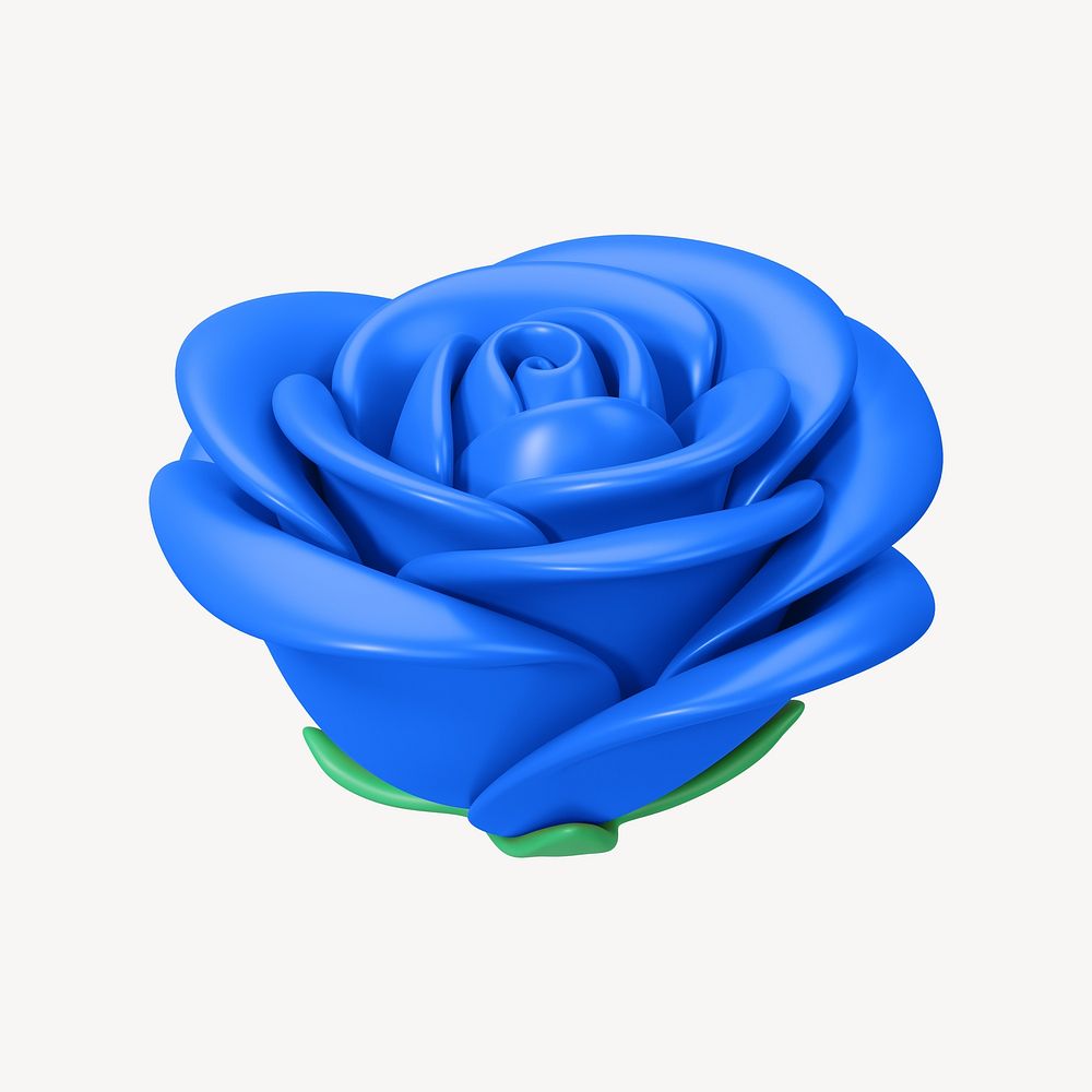 Blue rose flower, 3D illustration