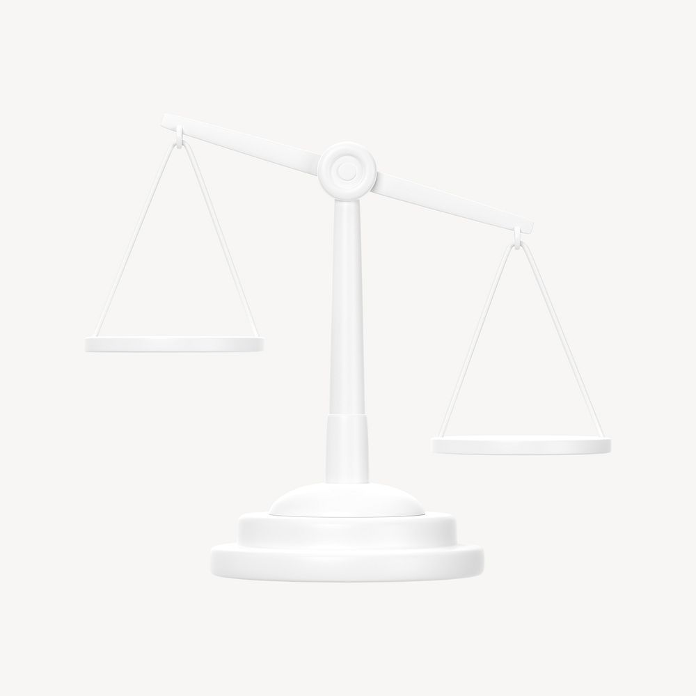 White justice scale, 3D law Premium Photo rawpixel