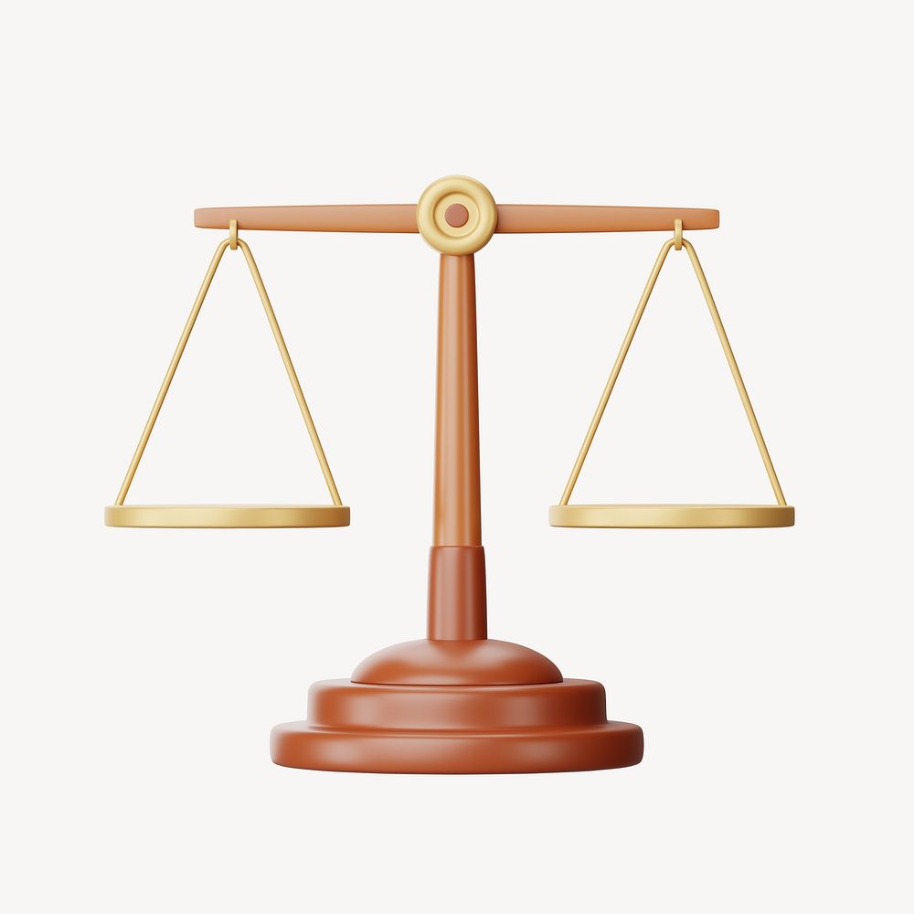 Scale of Justice, 3D law illustration