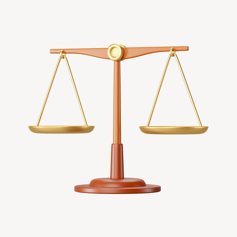 Scale of Justice, 3D law illustration