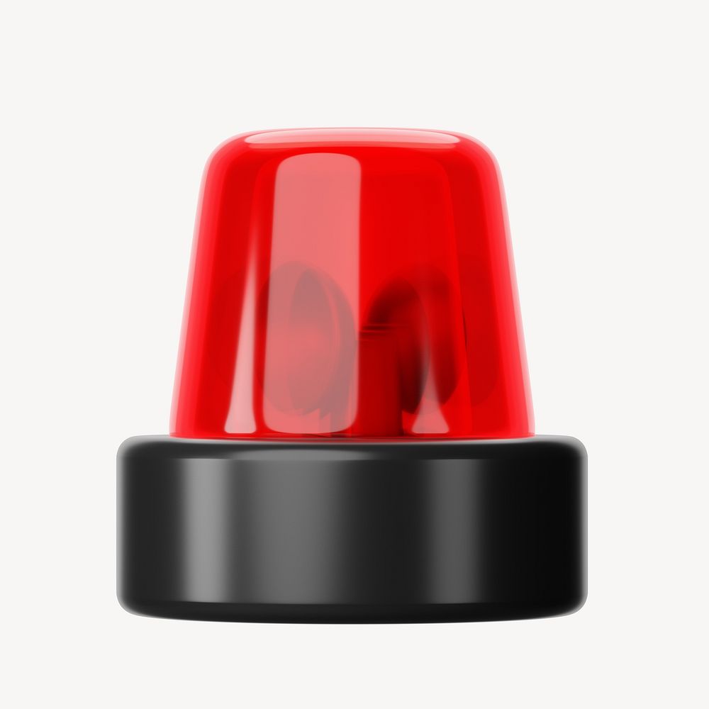 Red siren light, 3D illustration