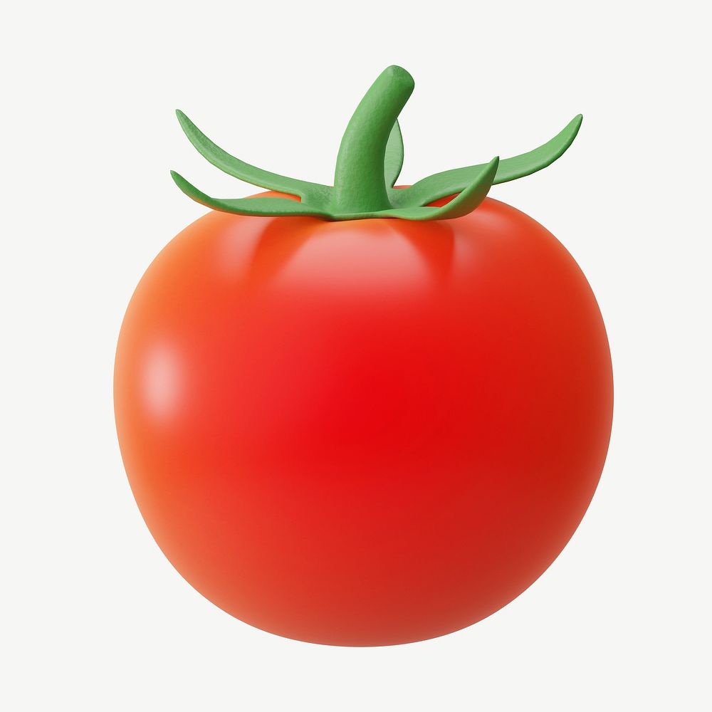 3D tomato vegetable, collage element psd