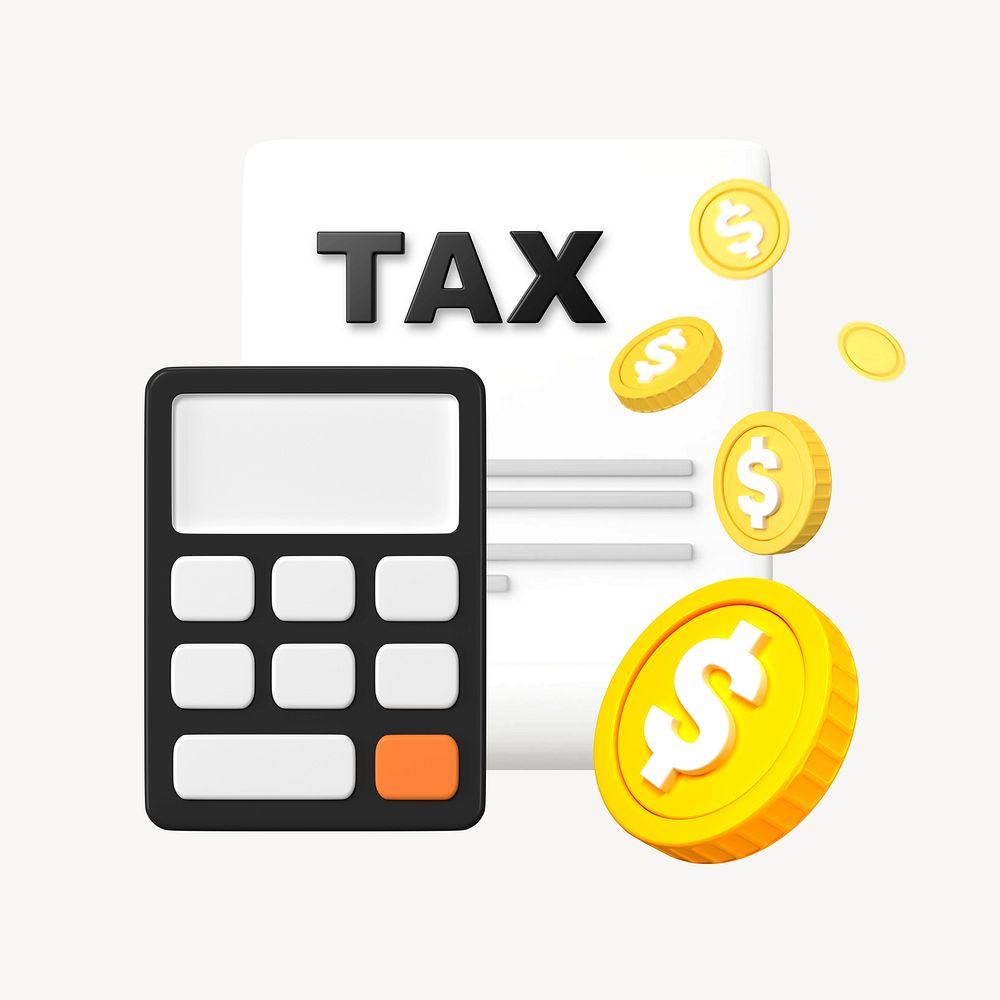 3D tax filing, calculator, finance remix