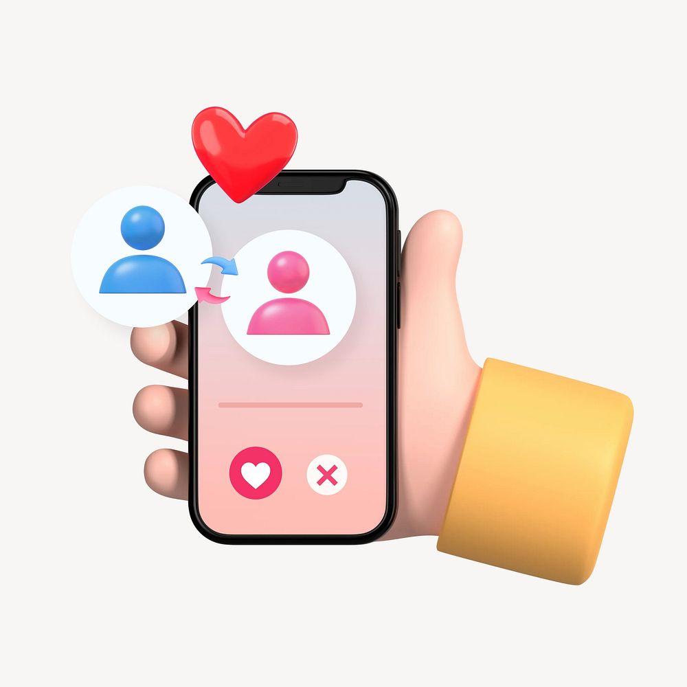 Dating app matched, 3D love remix