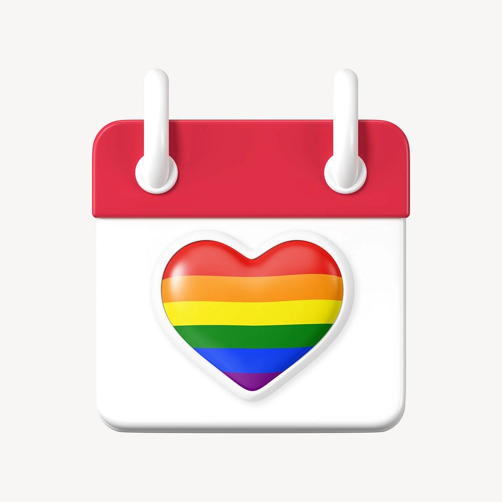 Pride month calendar, 3D LGBTQ remix