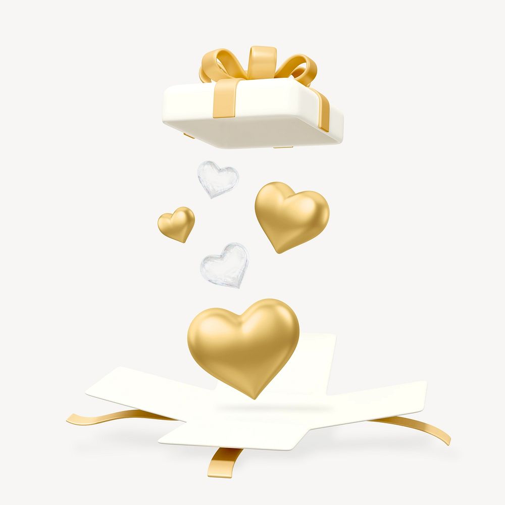 Open Valentine's gift box, 3D celebration remix
