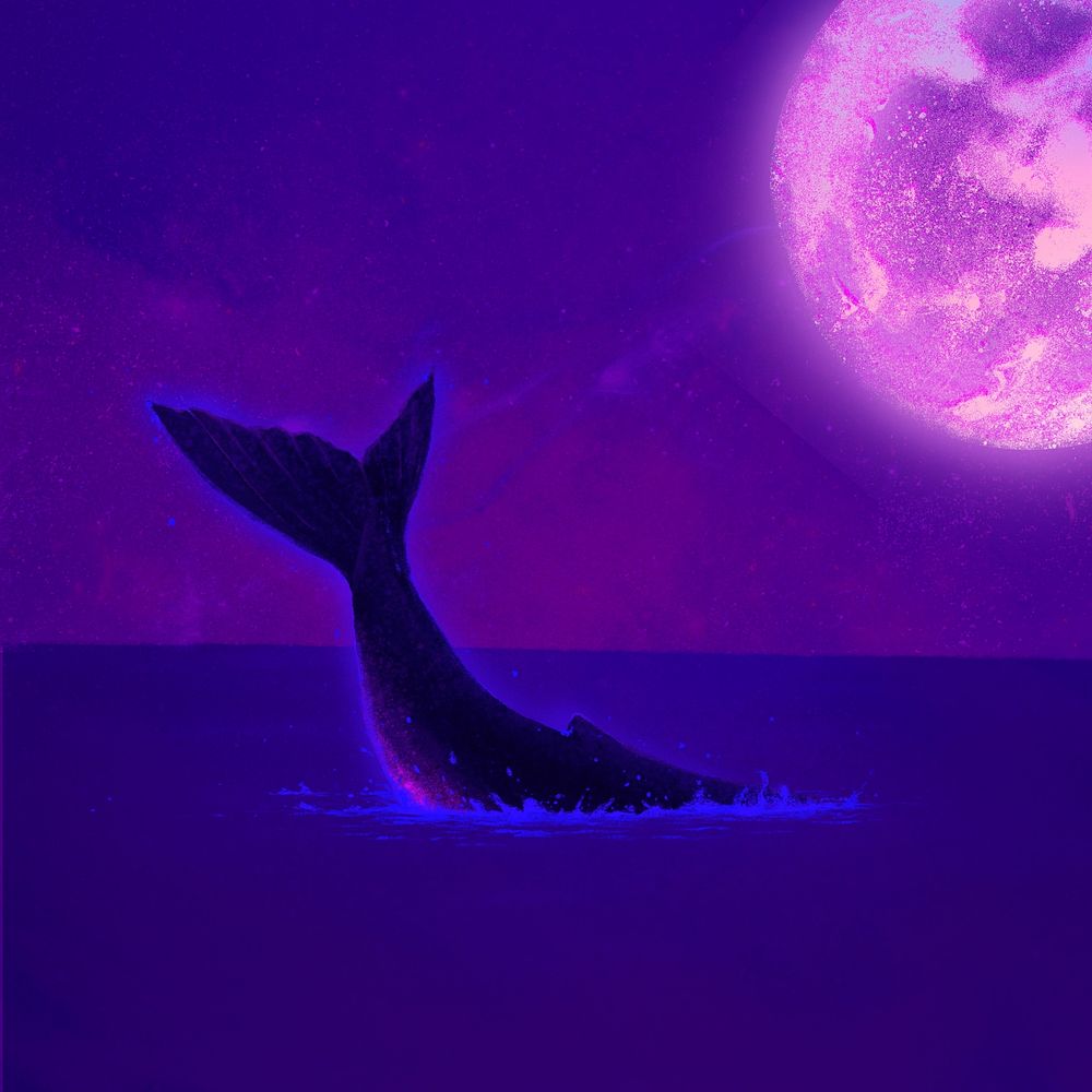Aesthetic purple ocean background, aesthetic paint illustration