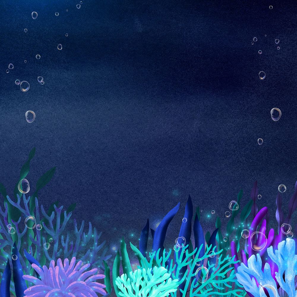 Neon coral, dark background, aesthetic paint illustration