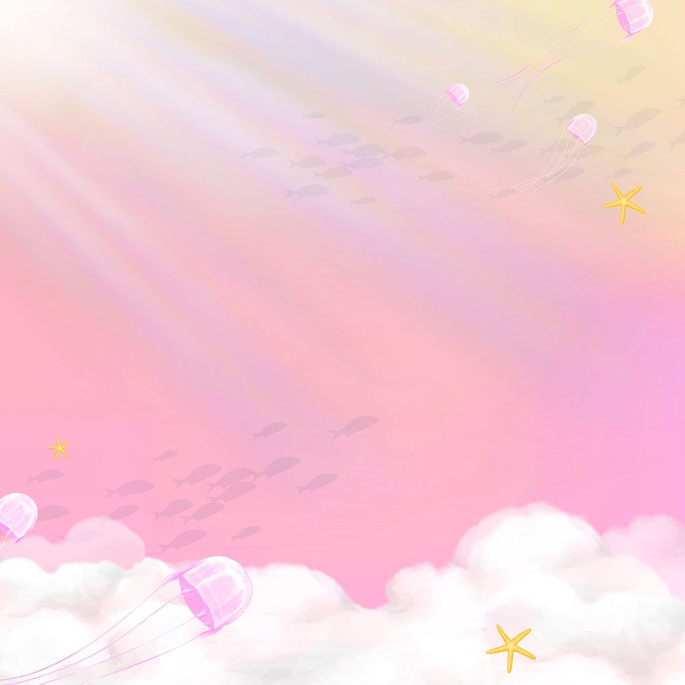 Aesthetic pink fantasy sky background, aesthetic paint illustration