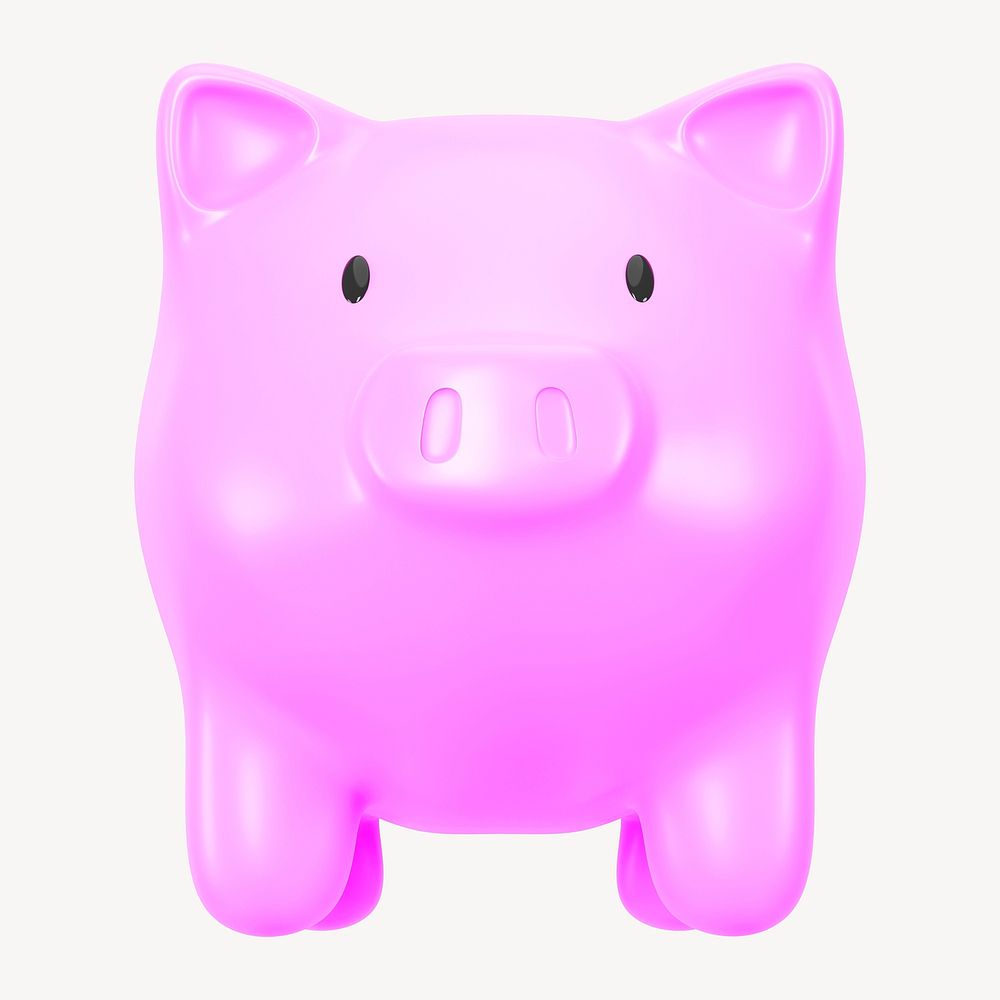 3D piggy bank psd