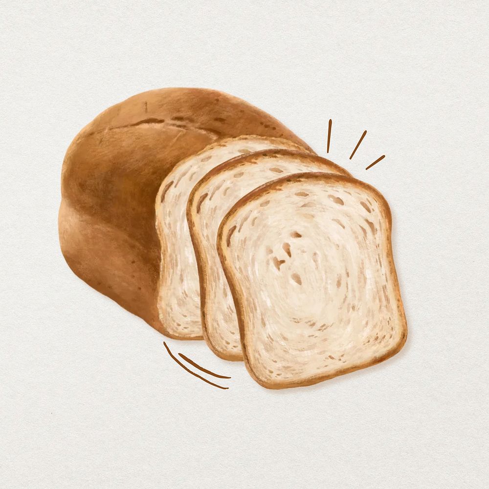 Bread loaf, homemade pastry illustration