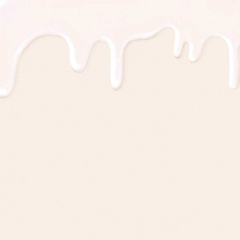 Melting white chocolate background, beige border