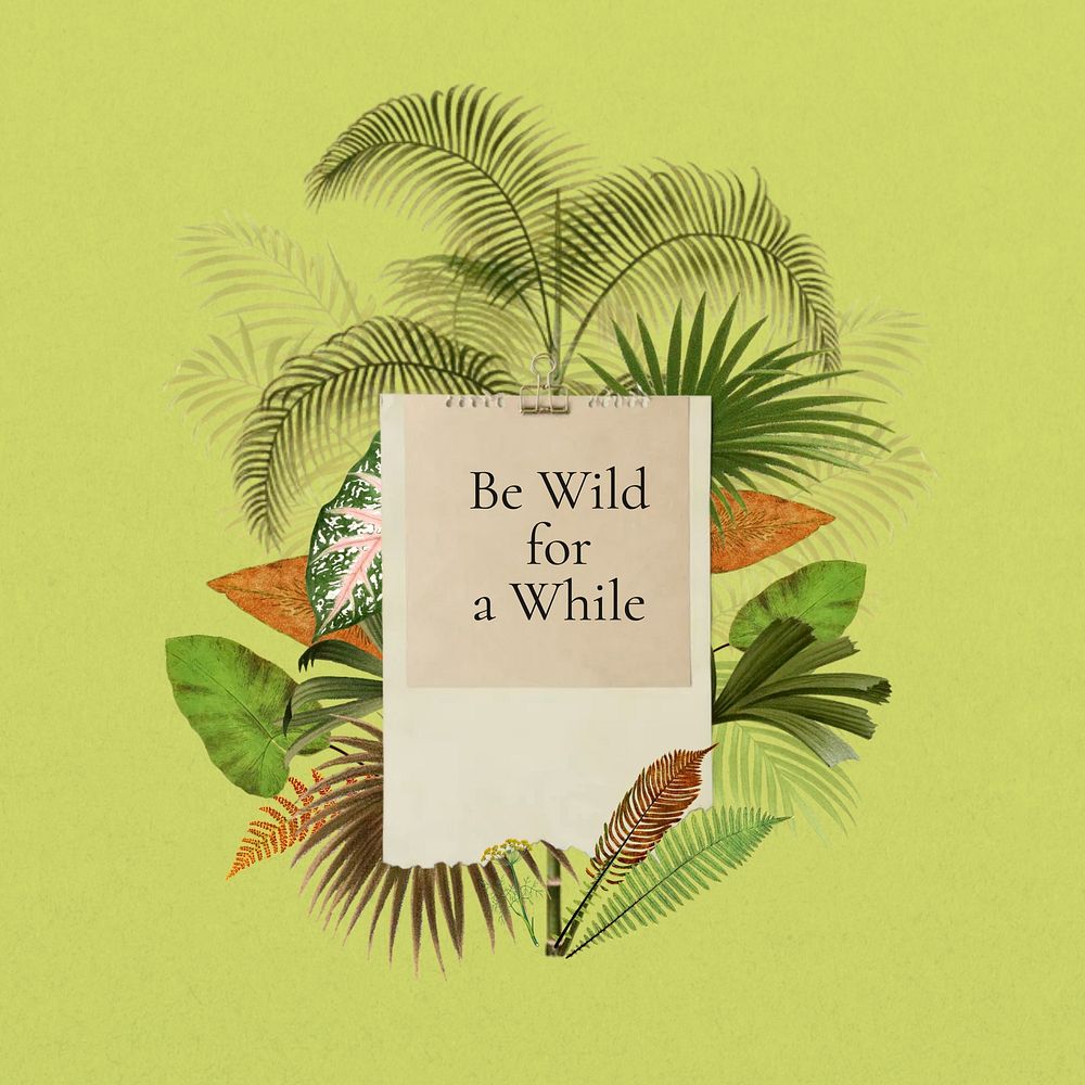 Be wild word, aesthetic collage art