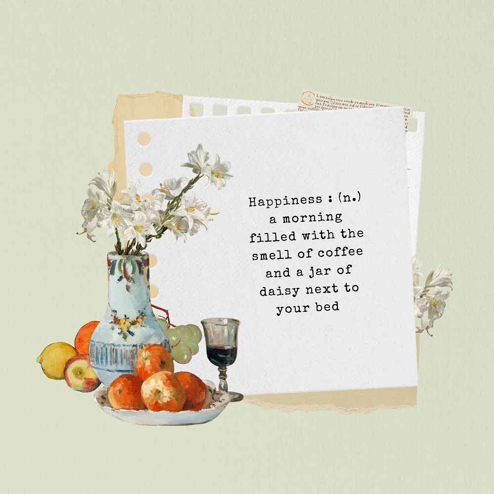 Happiness quote word collage art. Remixed by rawpixel.