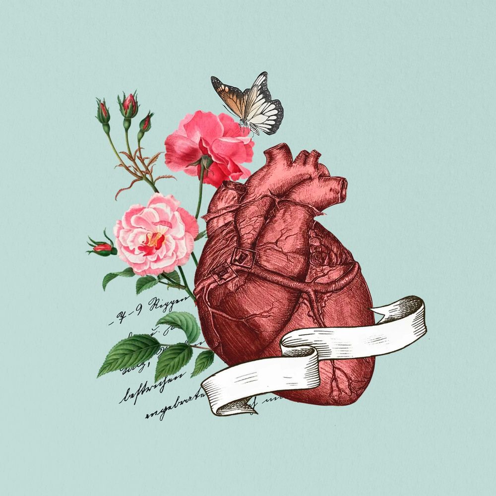 Floral human heart, health. Remixed | Premium Photo - rawpixel