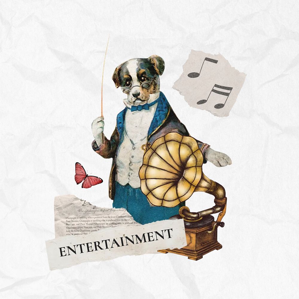Entertainment word collage art. Remixed by rawpixel.