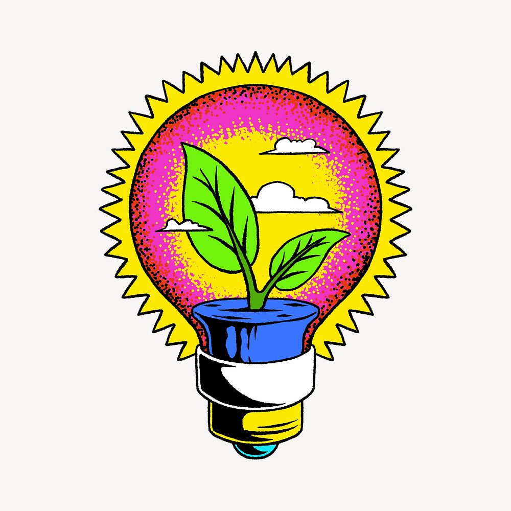 Vibrant eco technology element vector