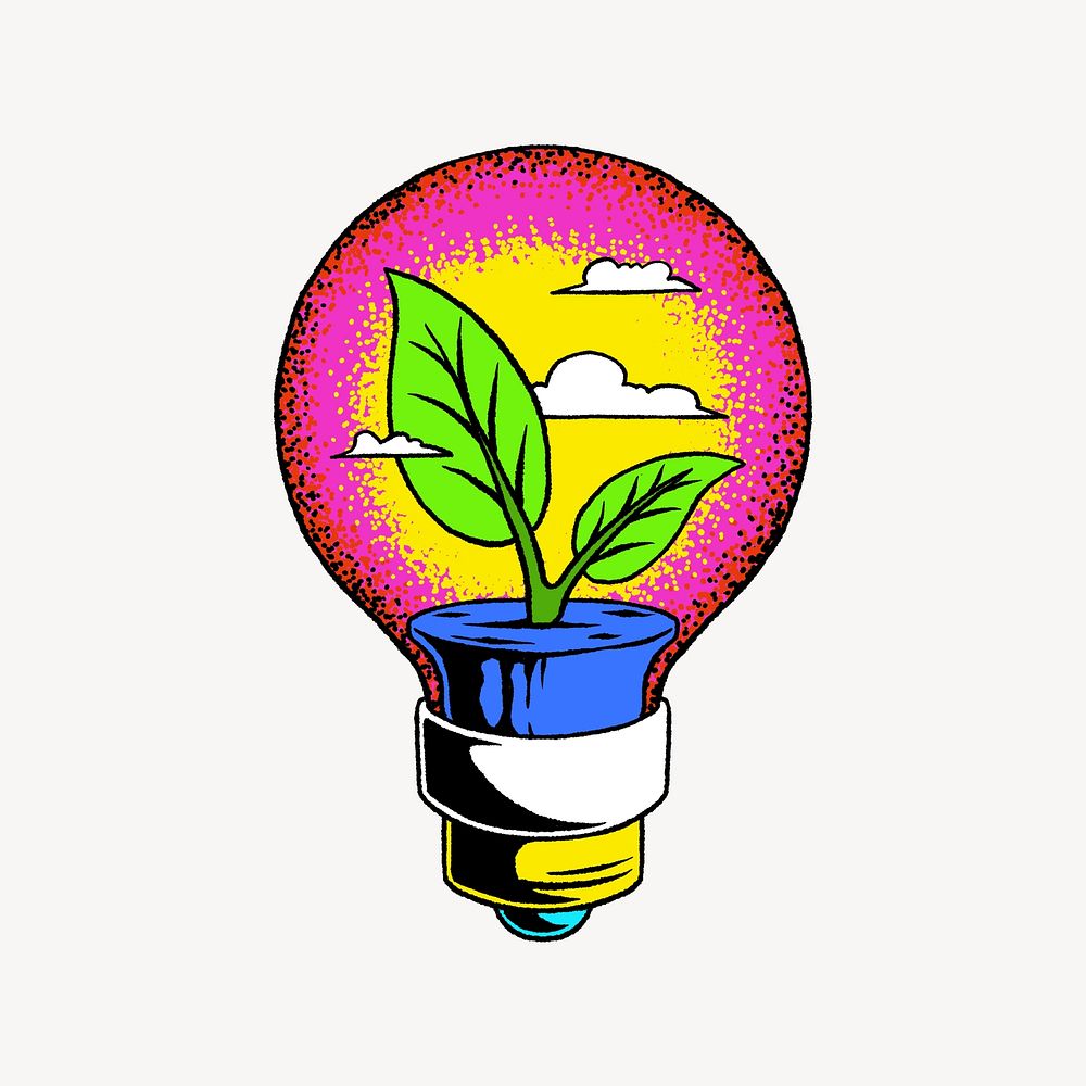 Neon eco power illustration, isolated design