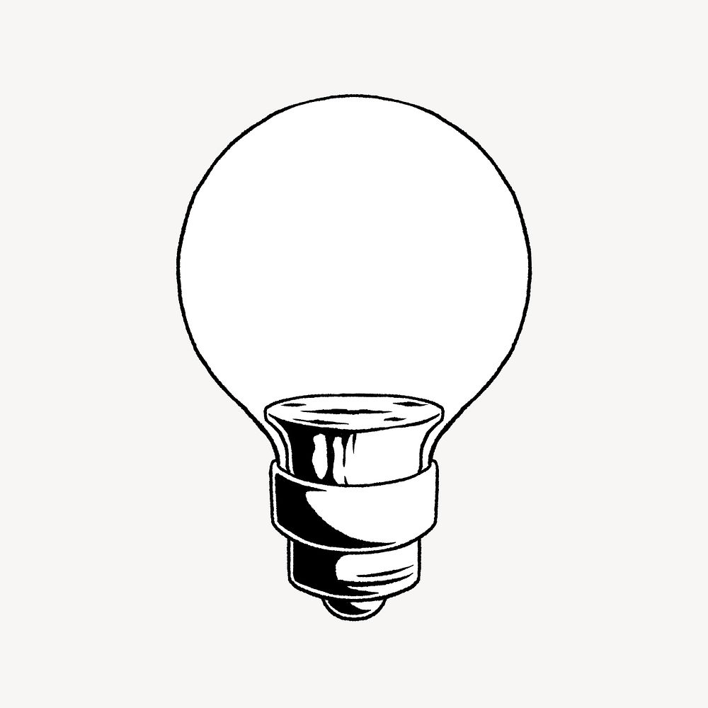 White light bulb illustration, isolated design