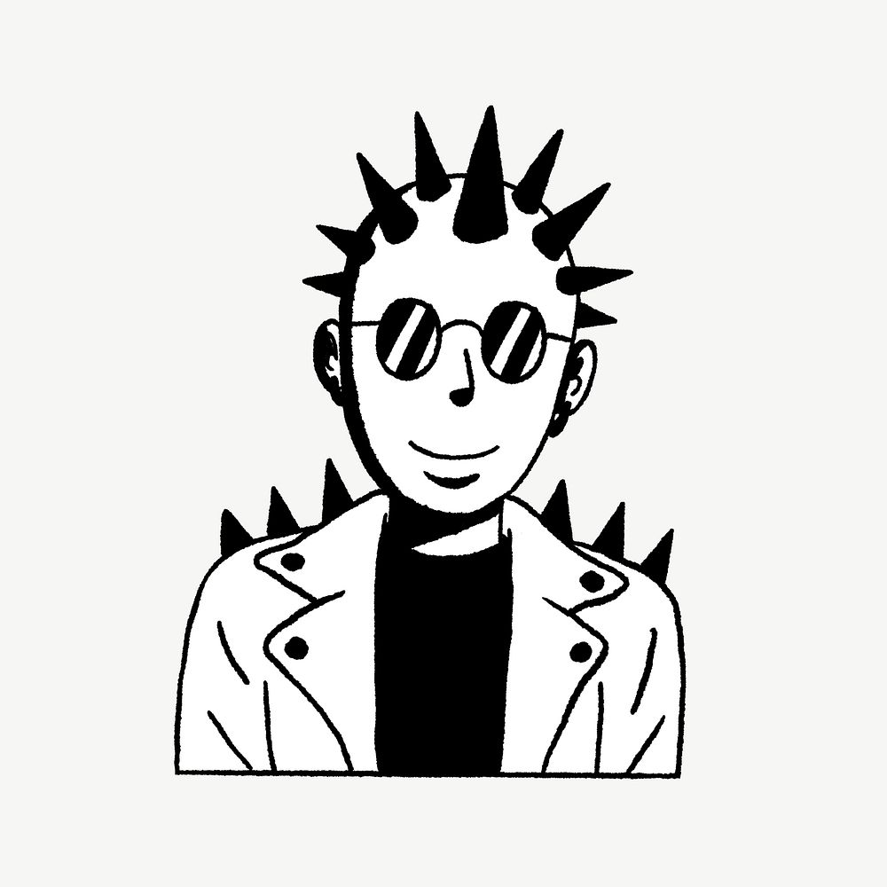 Punk character illustration psd element