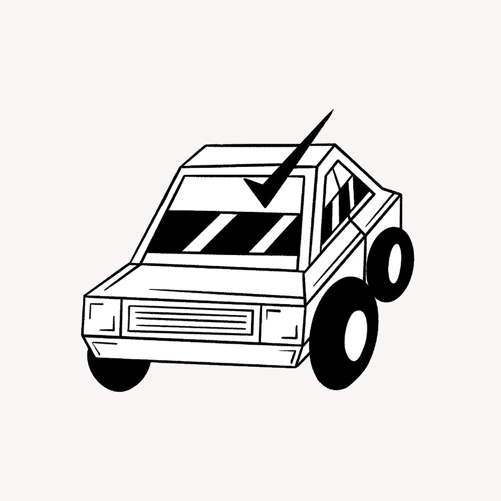 White car dealing illustration, isolated design