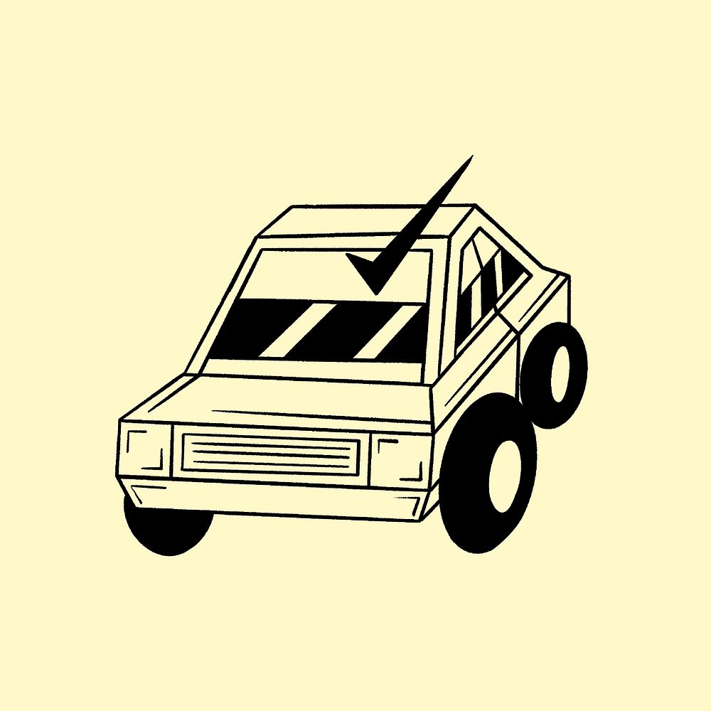 New yellow car illustration, isolated design