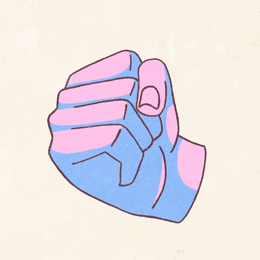 Pink hand fist element vector