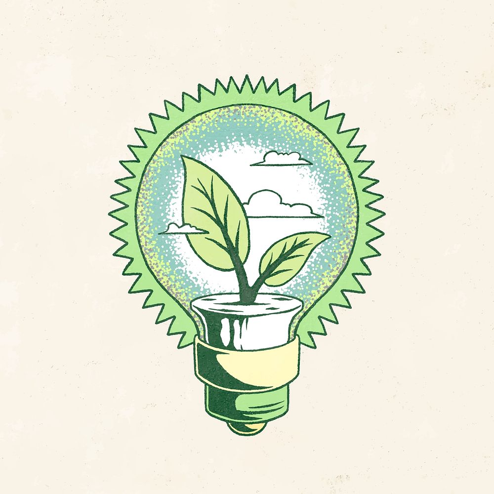 Retro green energy element vector