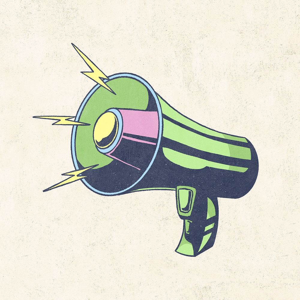 Pastel marketing megaphone illustration, isolated design