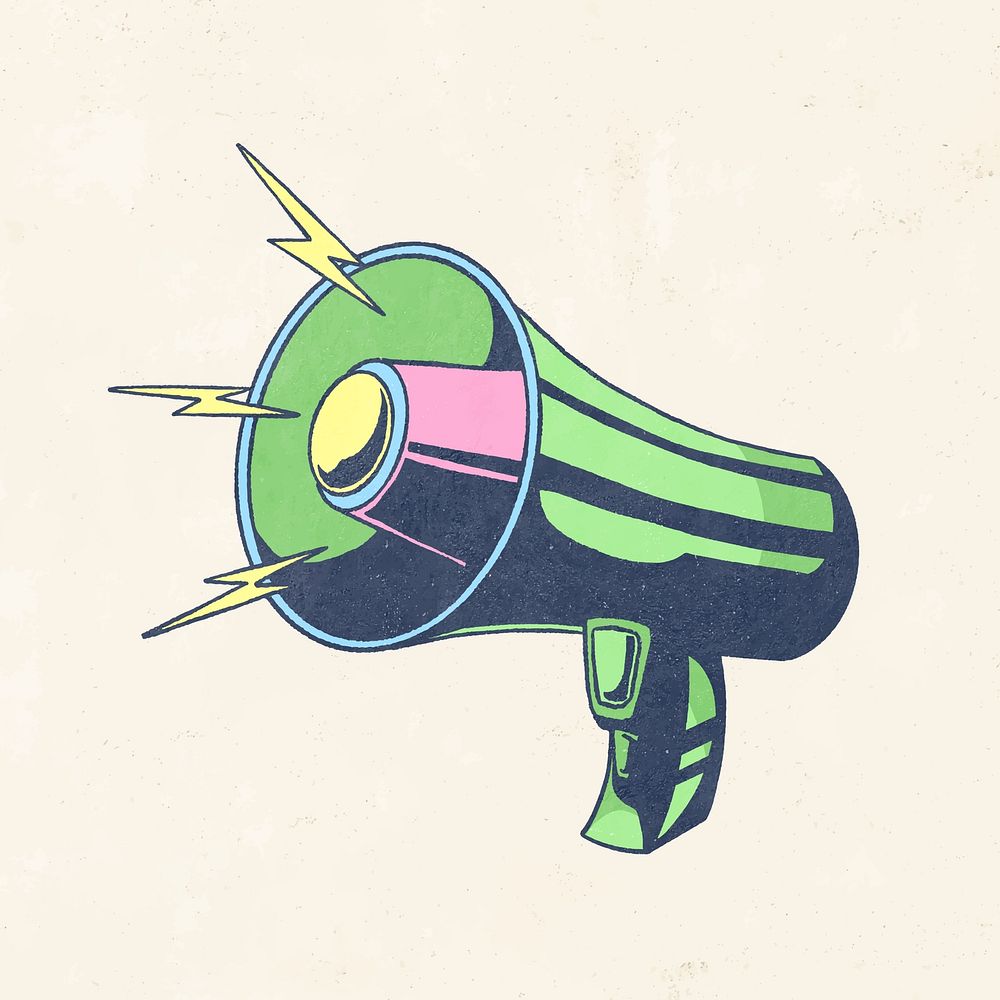 Pastel megaphone illustration element vector