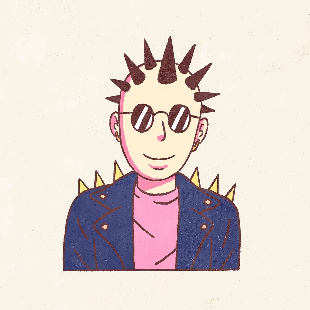 Punk character illustration element vector