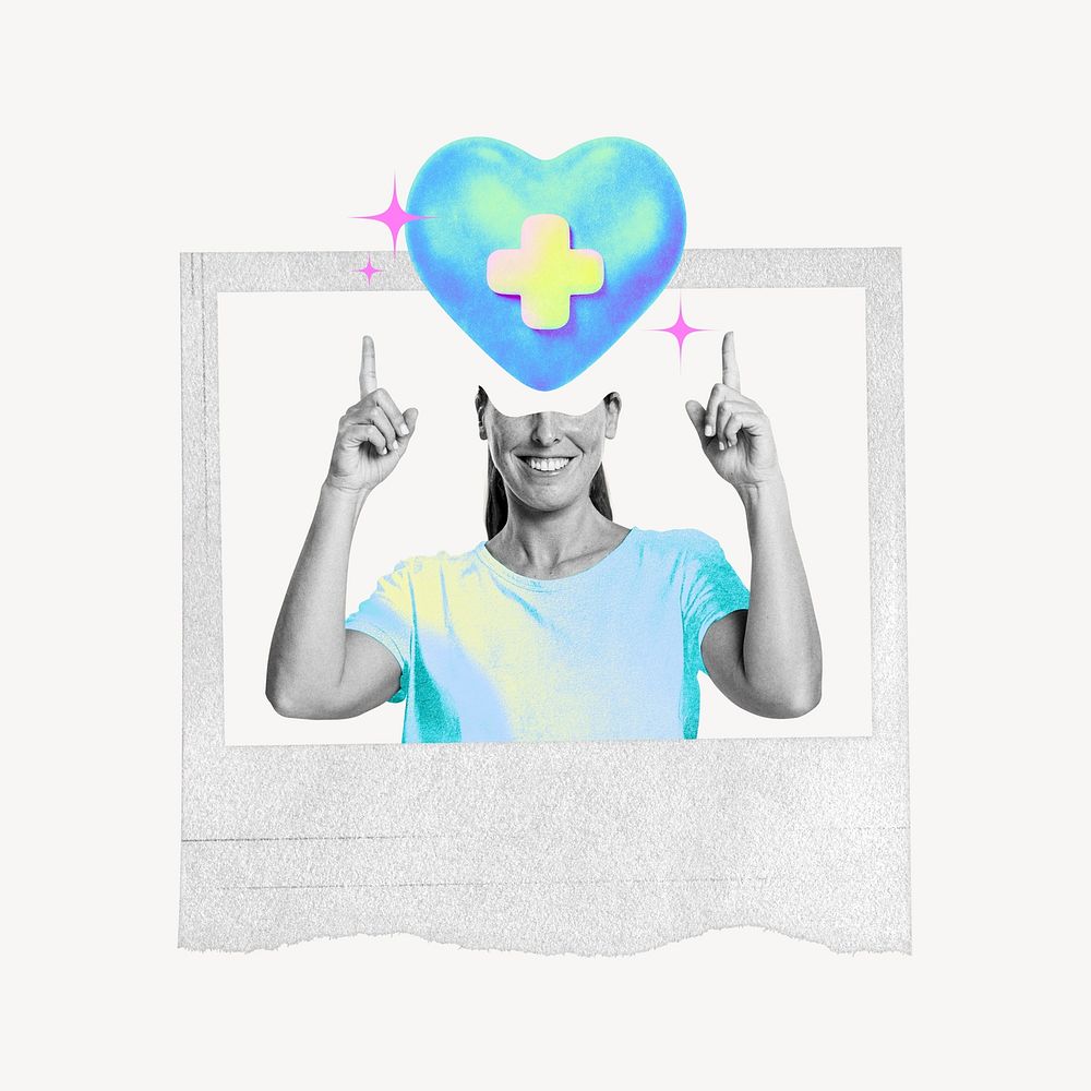 Instant film frame healthcare collage remix
