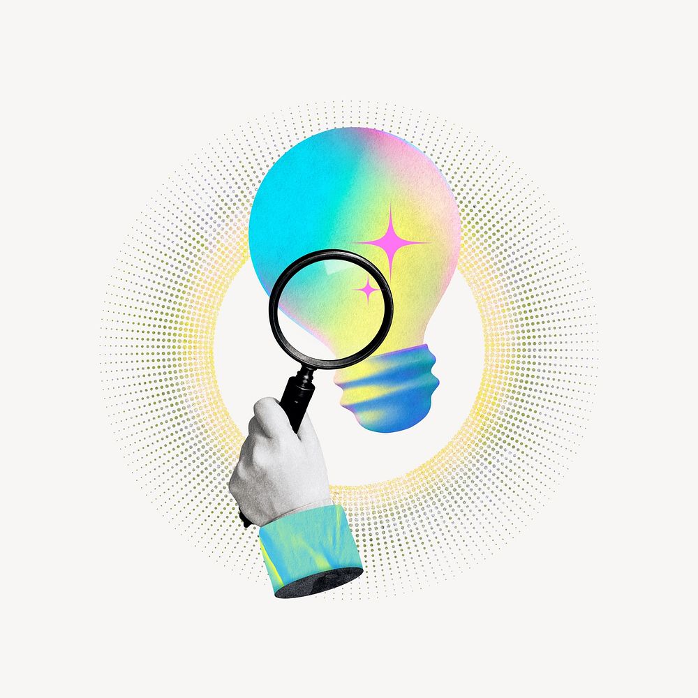 Big idea light bulb collage remix