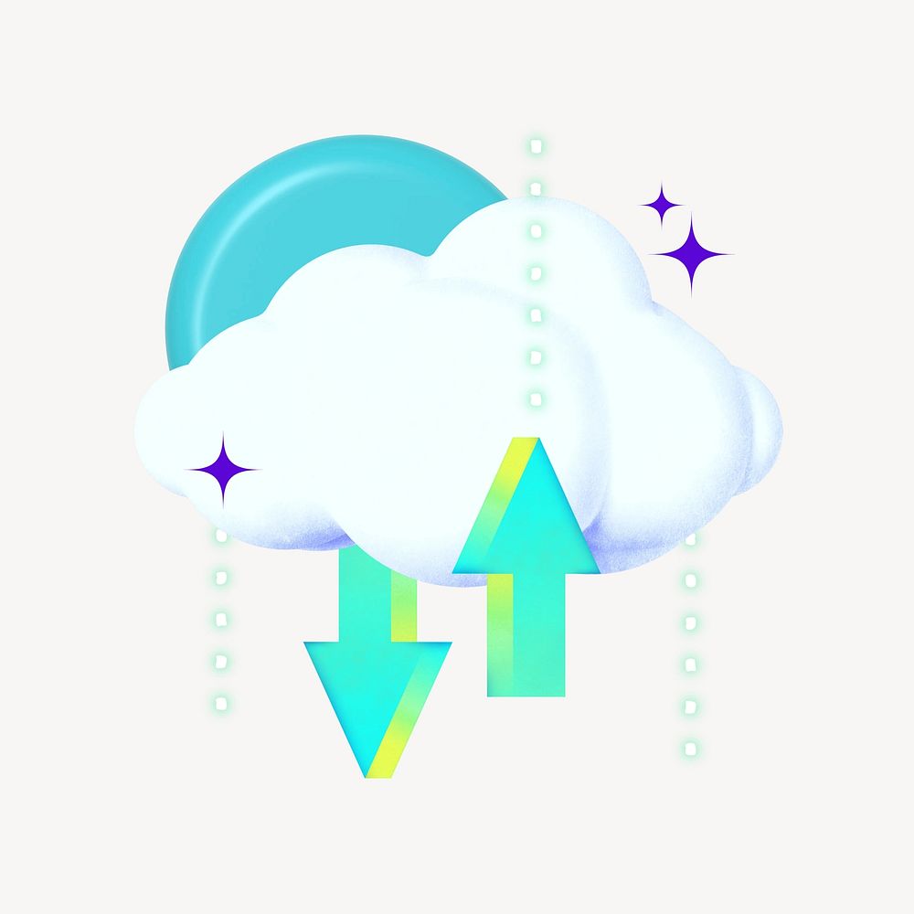 Cloud upload download collage remix