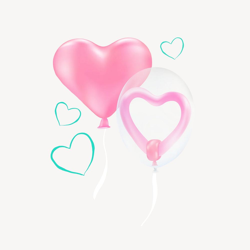Valentine's pink heart-shaped balloons