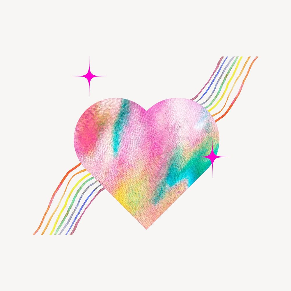 LGBTQ+ support, gradient rainbow heart