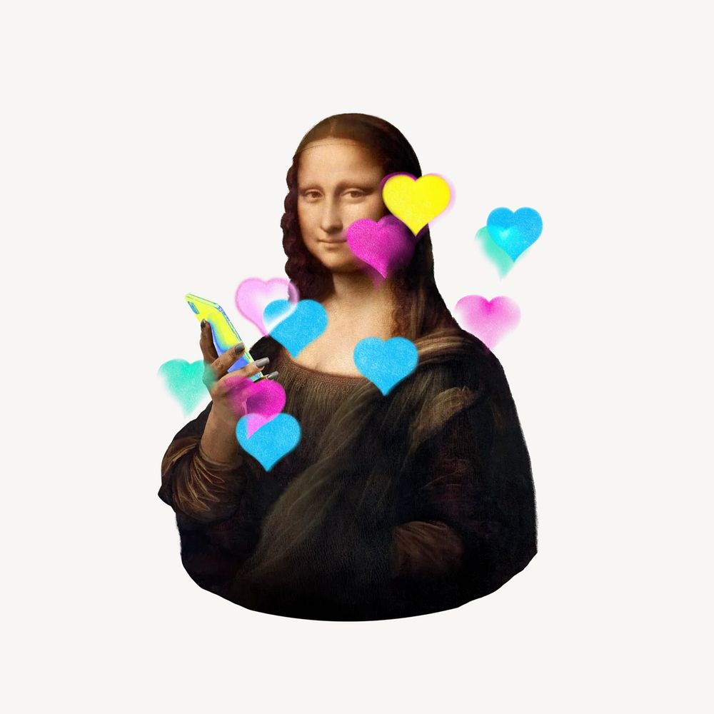 Mona Lisa online dating mixed media illustration. Remixed by rawpixel.