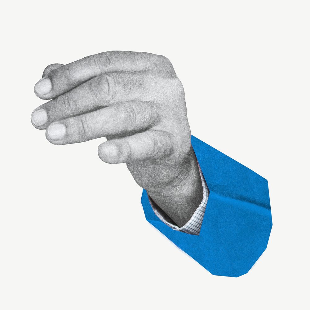 Businessman's hand, gesture cut out psd