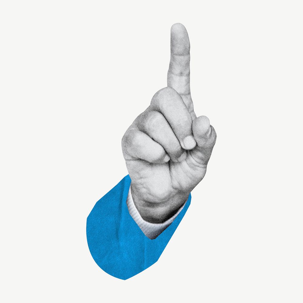 Businessman's pointing finger, hand gesture cut out psd