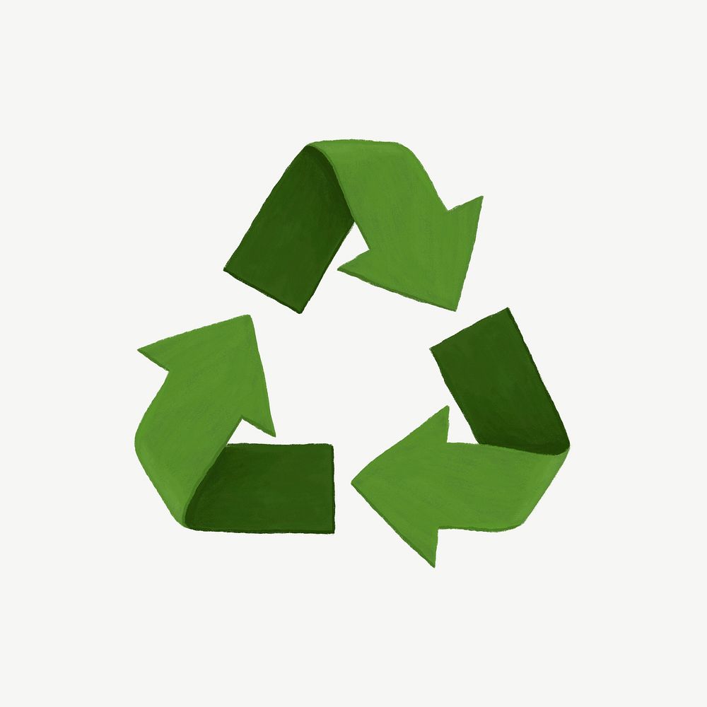 Recycling symbol, environment collage element psd