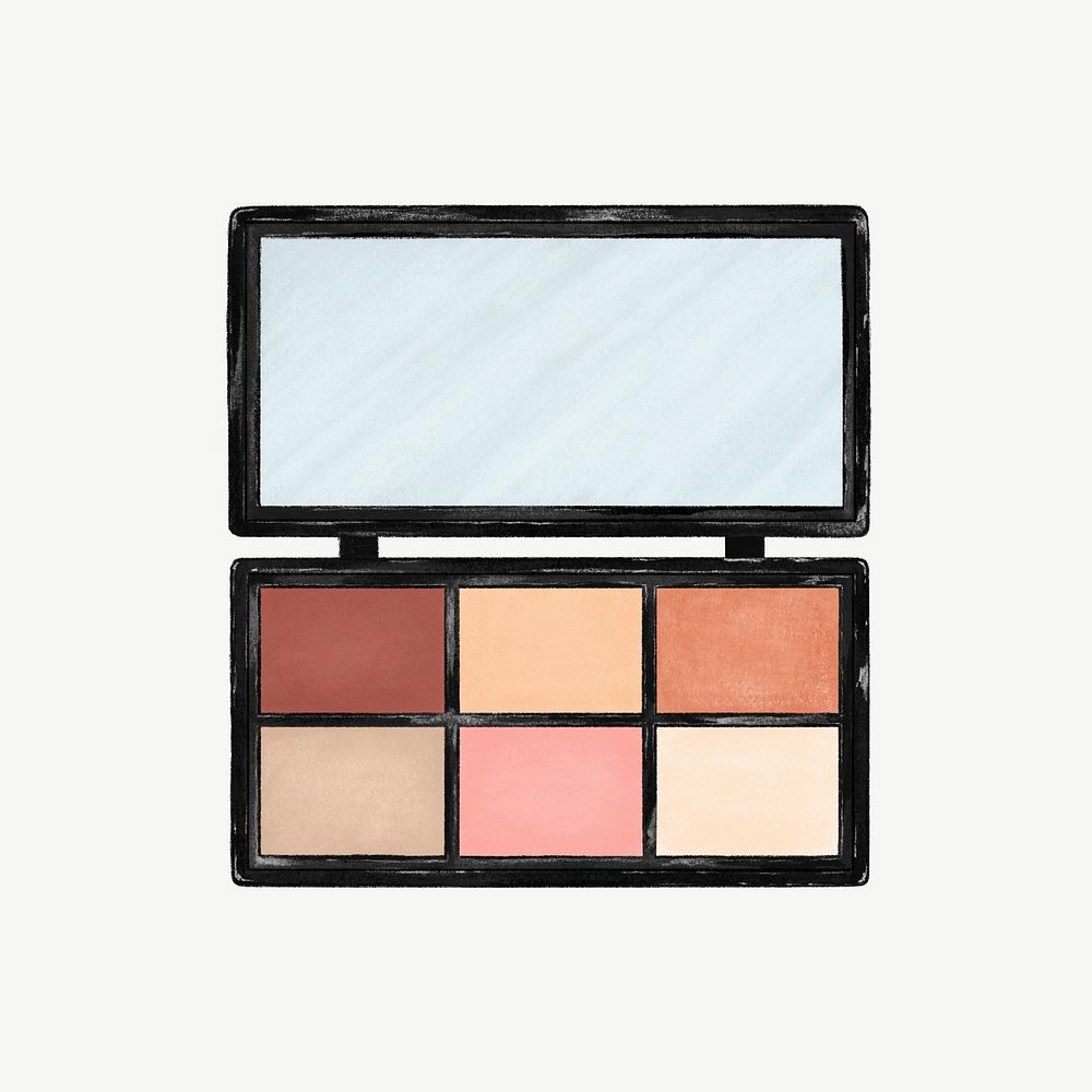 Eyeshadow palette, makeup illustration psd