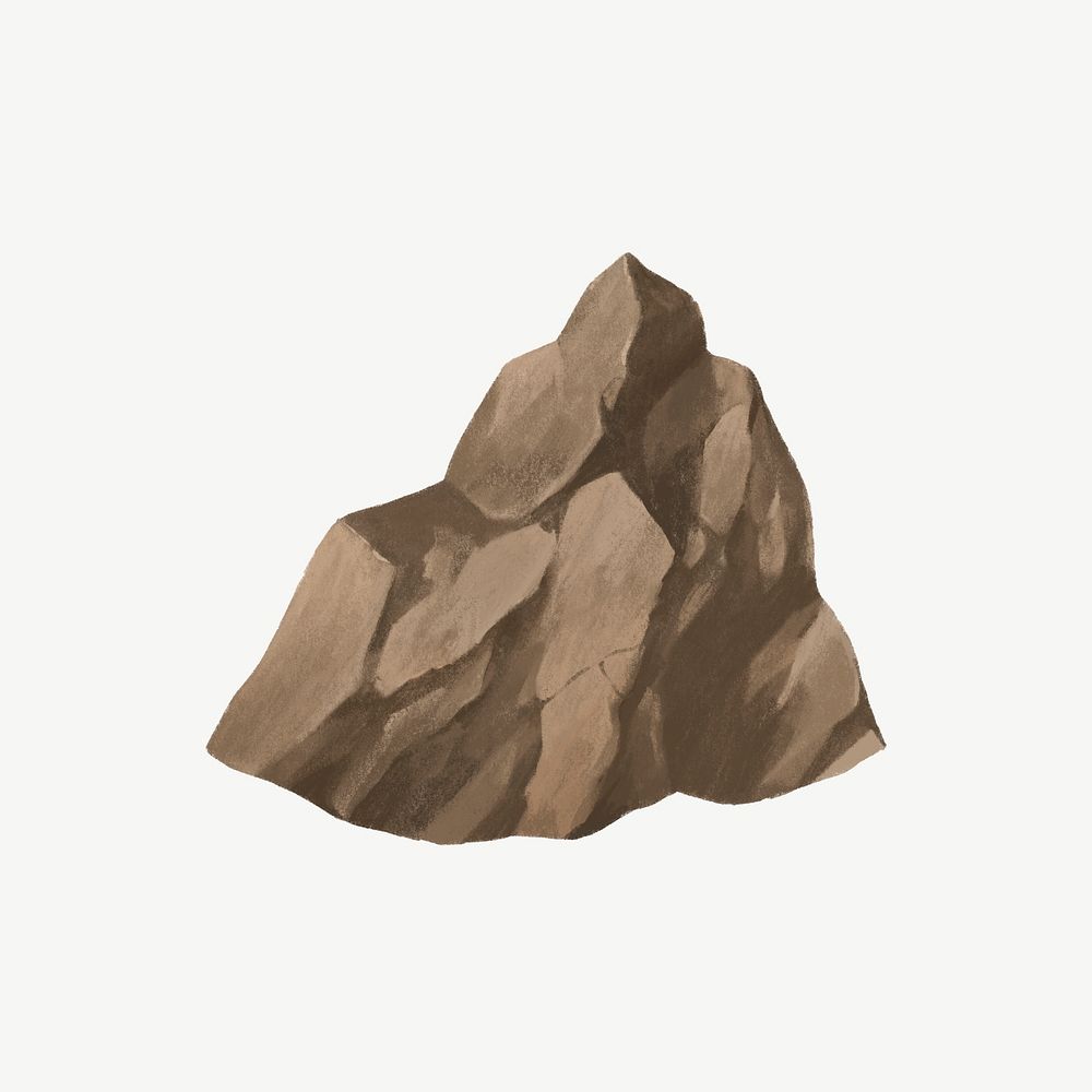 Rock mountain, nature collage element psd