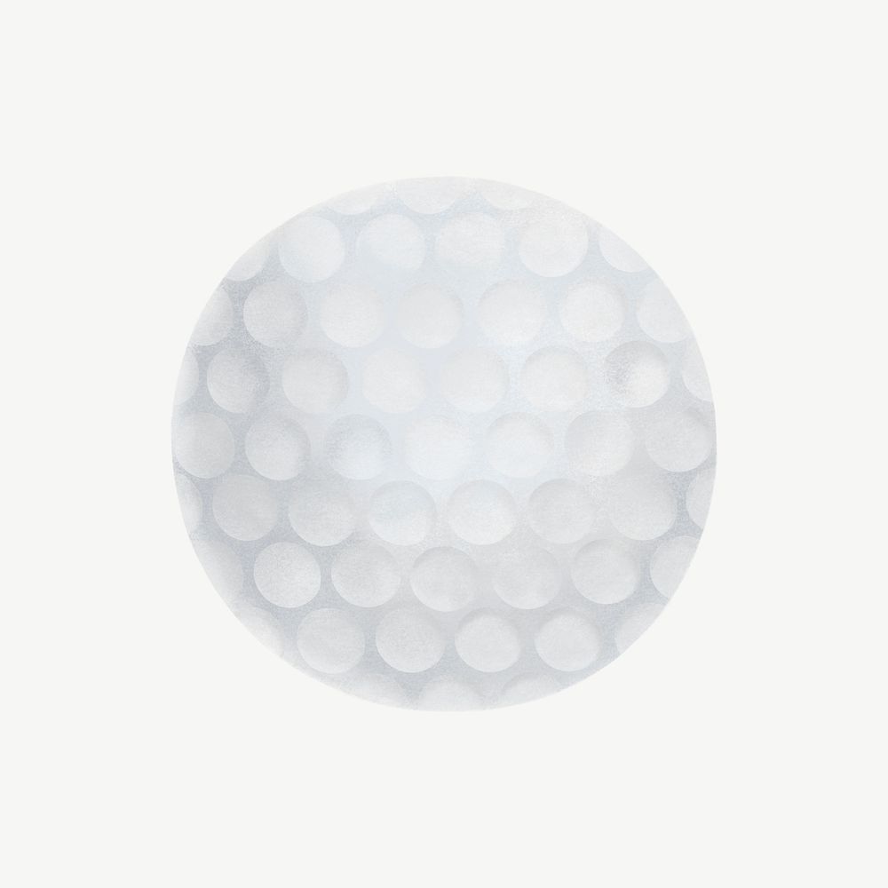 Golf ball, sport equipment collage element psd