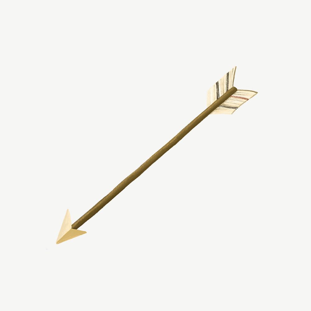 Wooden arrow, object illustration psd