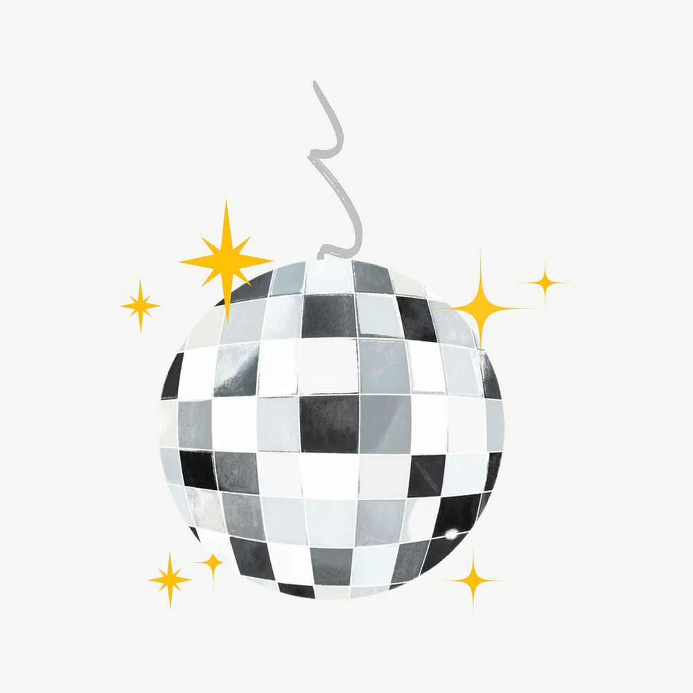 Sparkly disco ball, party remix psd