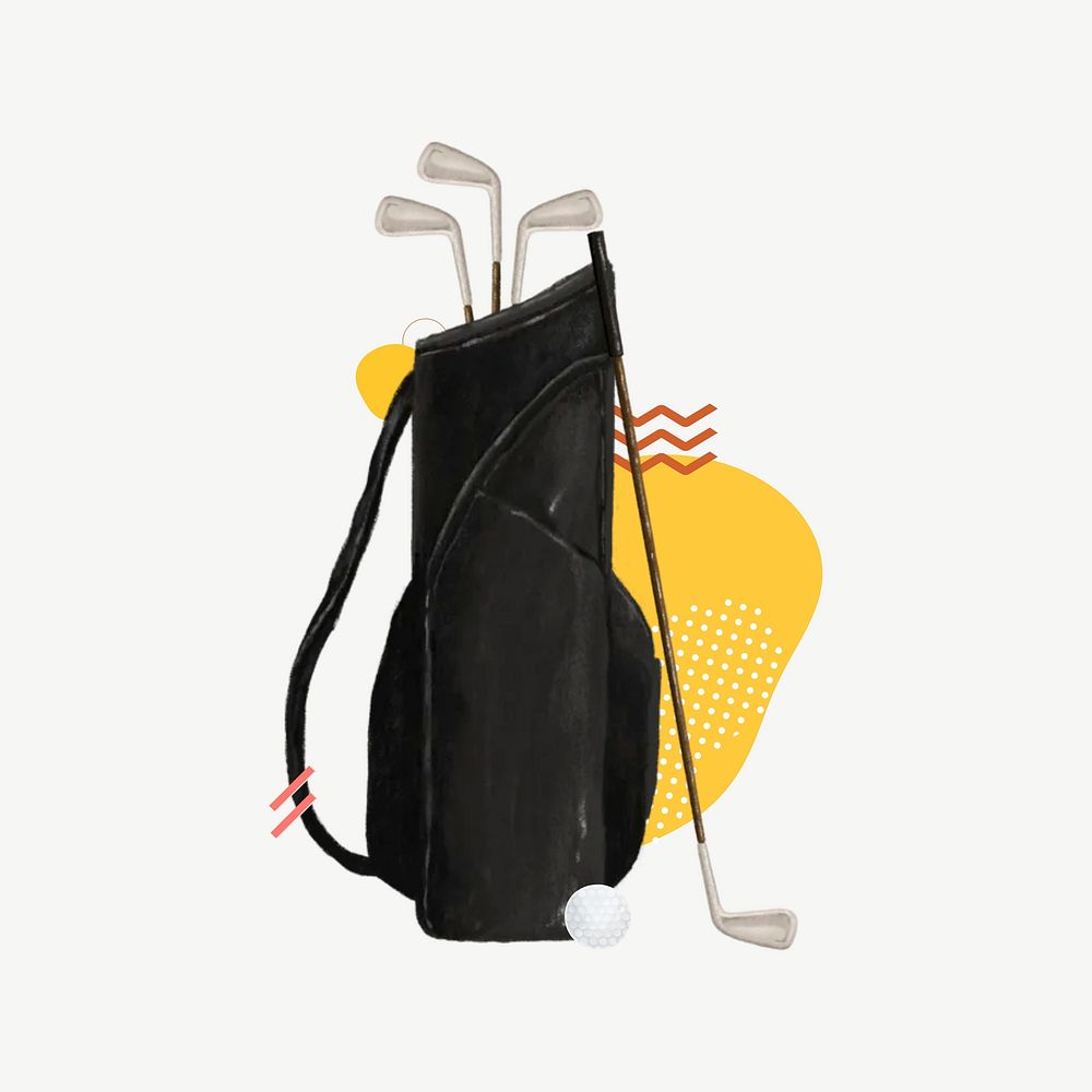 Golf bag, sport equipment remix psd