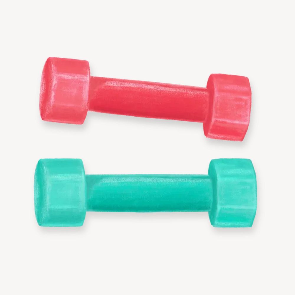 Colorful dumbbells, gym equipment illustration