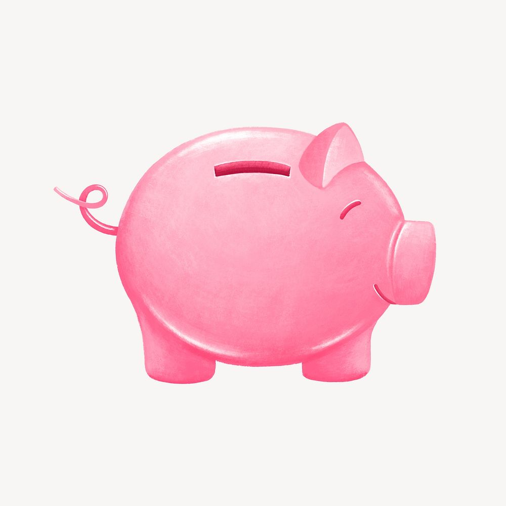 Piggy bank, savings & finance illustration